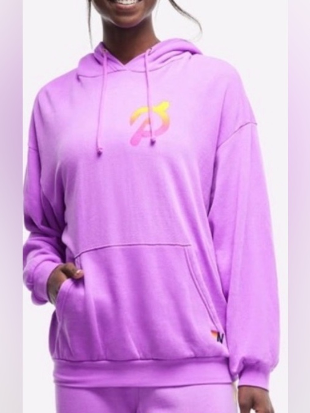 Aviator Nation Lavender Pullover Hoodie with Ombre Logo